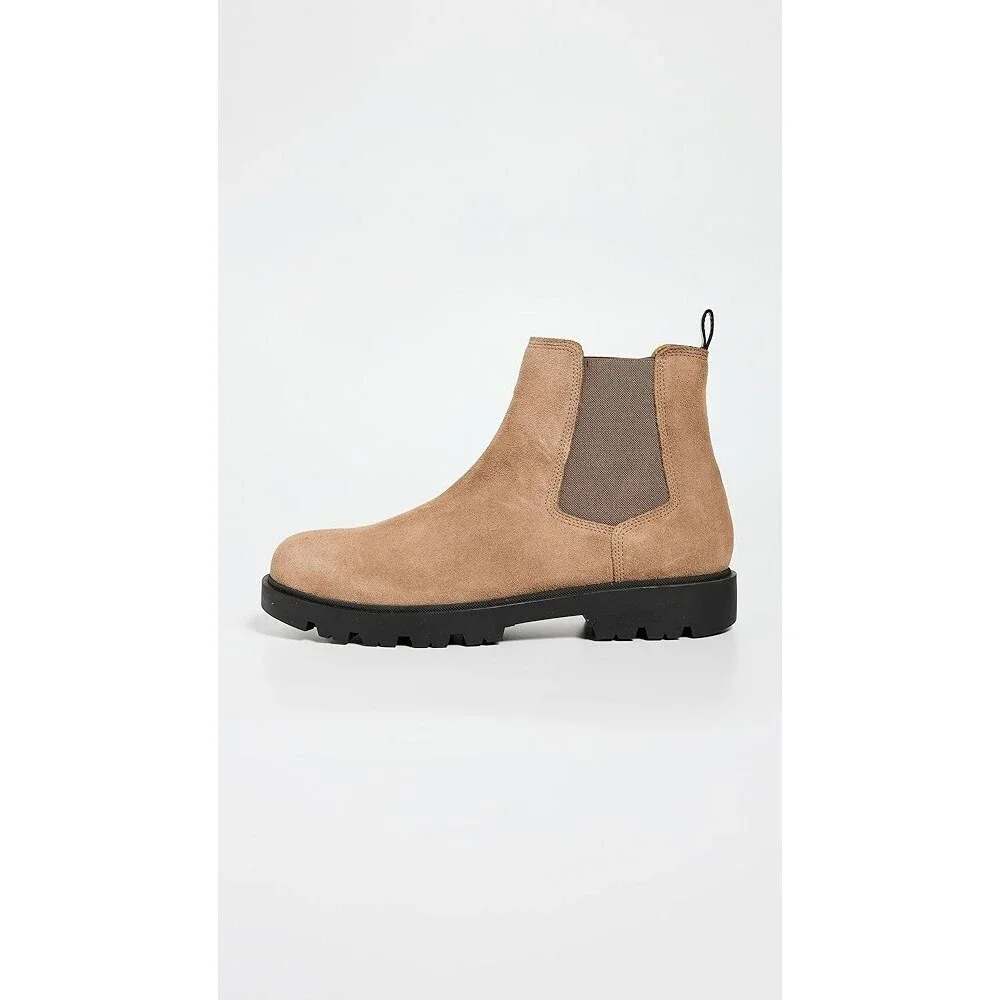 Boss Adley Boots Men's 9 Beige Cowskin Leather Round Toe Ankle Chelsea JOBB1106
